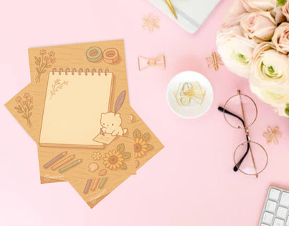 Summer evening note pad - Kawaii Notepad - Hand-Illustrated A5/A6 | Robins Crafts UK