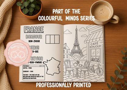 Around the World in 3 Words - Multilingual Colouring Book - Colouring minds