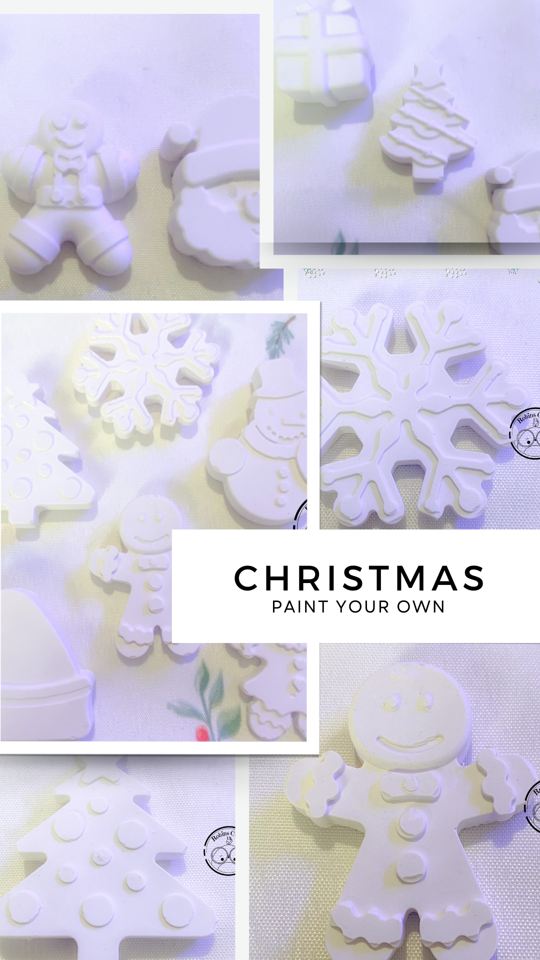 Paint your own winter kit, Paint your own Halloween mini figure craft kit - Handmad