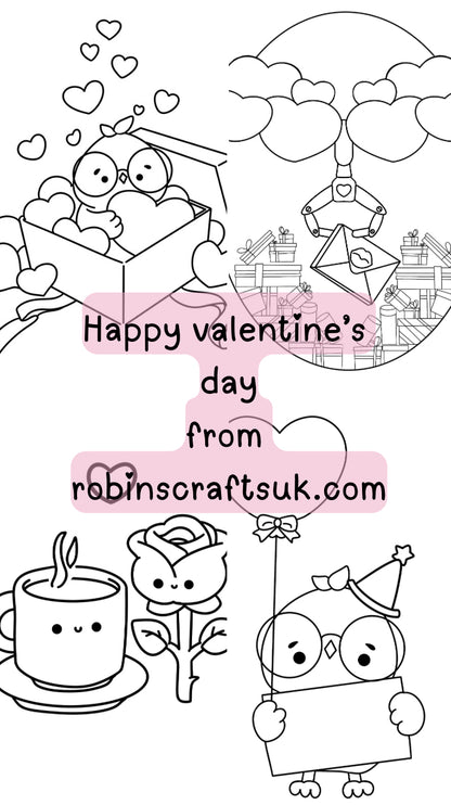 Valentines day colouring page