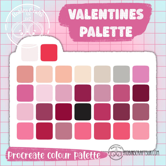 Valentine’s Day procreate palette, palette, colour, blue