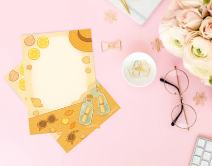 Summer  vibes note pad - Kawaii Notepad - Hand-Illustrated A5/A6 | Robins Crafts UK