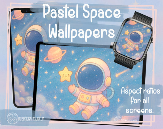 Pastel Space Digital Wallpaper | Dreamy Galaxy Background for iPad, Desktop & Phone | Soft Cosmic Art Download