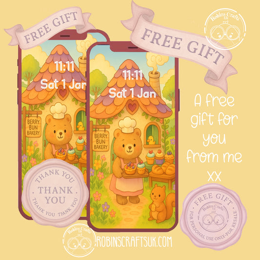 Bear bakery -Free phone wallpaper