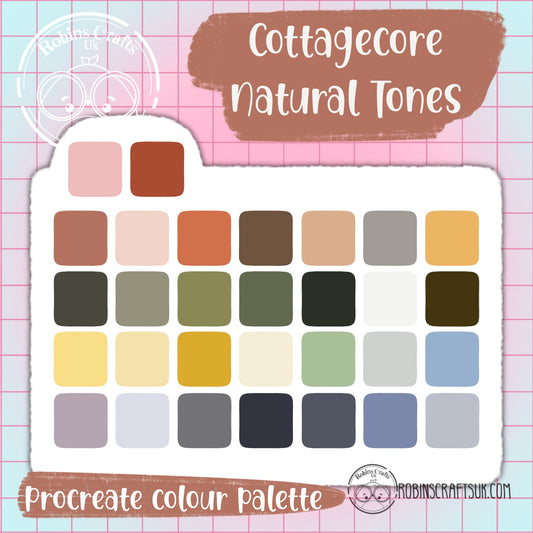 Cottagecore neutral tones procreate palette, palette, colour,