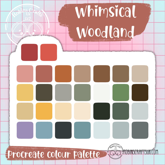 Whimsical woodland procreate palette, palette, colour, blue