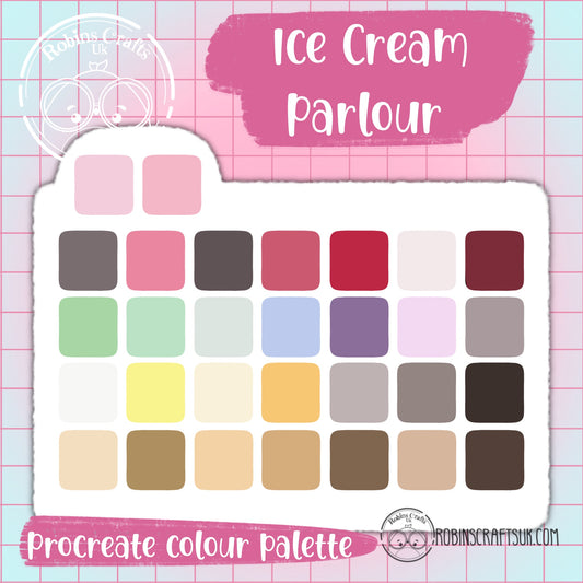 Ice cream parlor procreate palette, palette, colour,