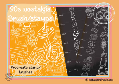 90’s Nostalgia stamps - procreate stamps/brushes - digital use only - procreate