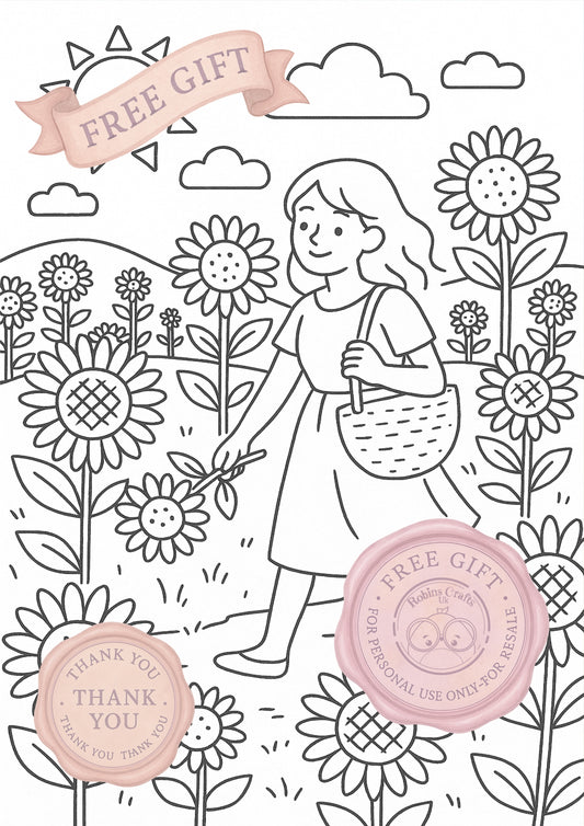 Sunflower walk colouring page 27-06-25 colouring page