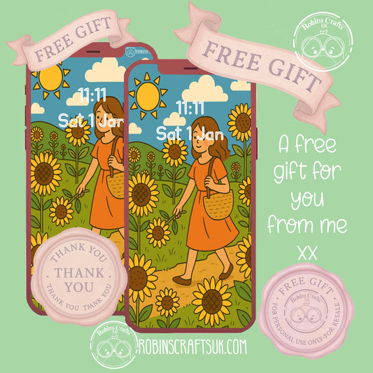 Sunflower walk wallpaper 27-06-25 - Freebie Friday Gift – Aesthetic Phone Background | Instant Download