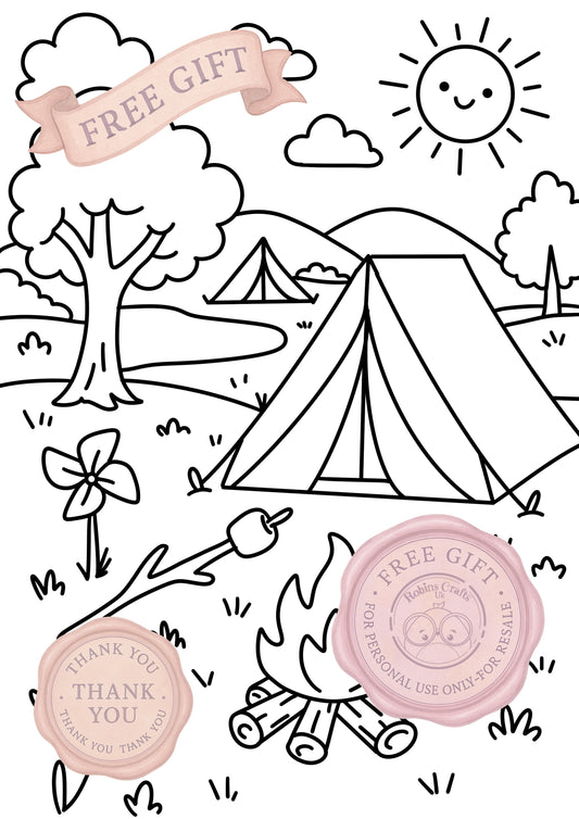 Summer camping colouring page 18-07-25 colouring page
