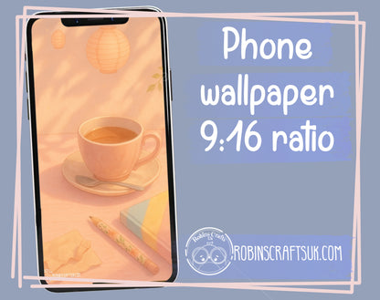 Sunny Desk – Calming Digital Wallpaper, Warm Aesthetic Background– Peaceful Cozy Workspace for all screens Art for Focus & Calm