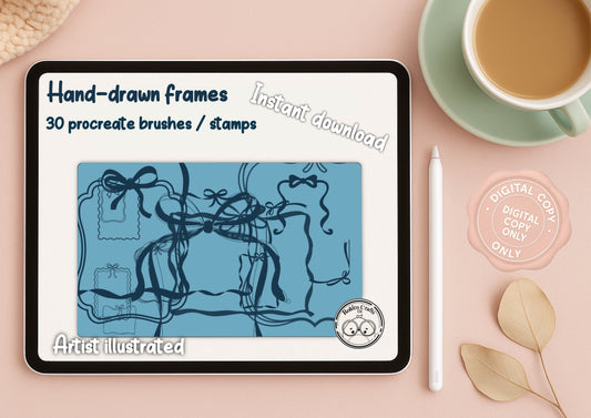 Hand-drawn frames - procreate stamps/brushes - digital use only - procreate