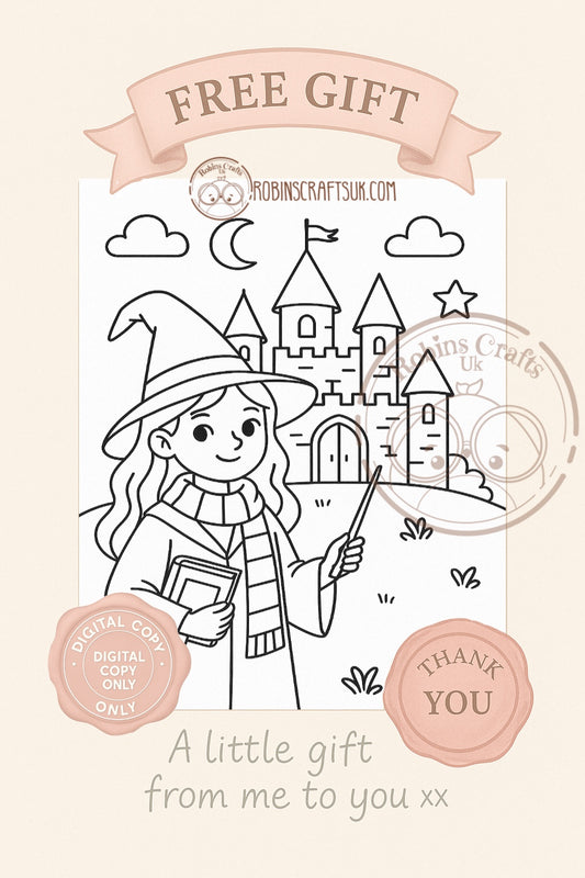 Back to witch school colouring page 29-08-25 freebie Friday