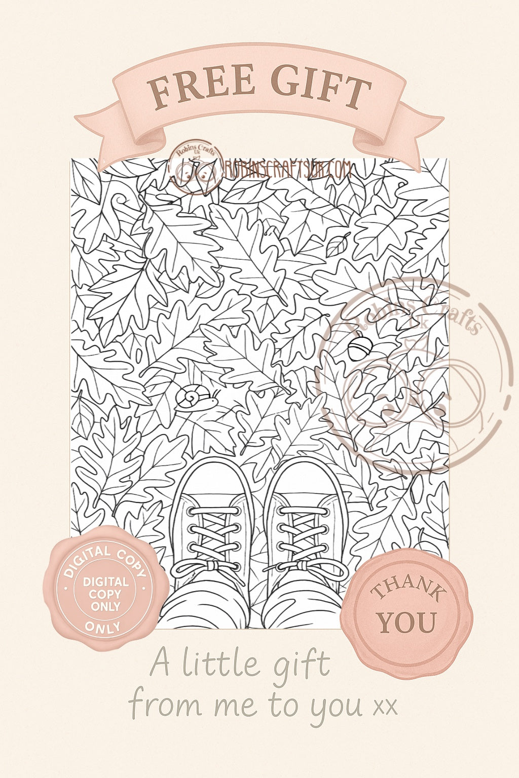 Crunchy leaves colouring page 03-10-25 freebie Friday