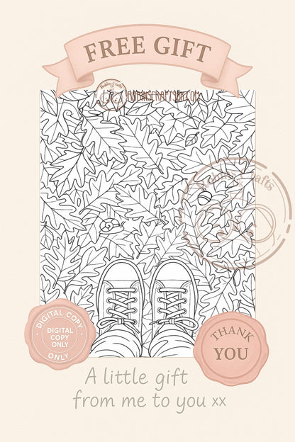 Crunchy leaves colouring page 03-10-25 freebie Friday