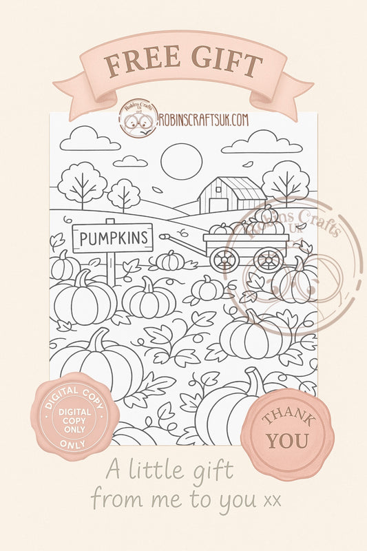 Pumpkin patch colouring page 10-10-25 freebie Friday