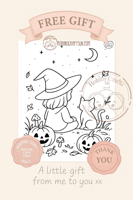 Witchy wonder colouring page 24-10-25 freebie Friday