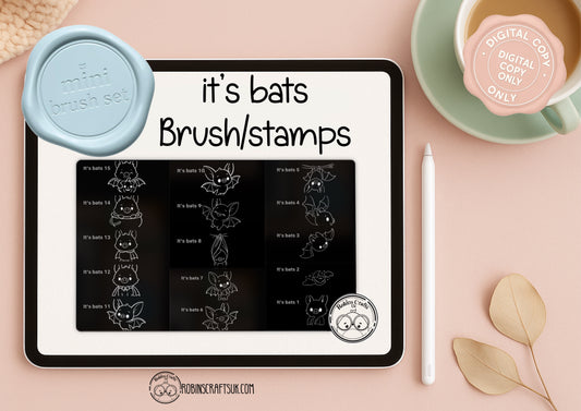 Mini Brush- 15 it’s bats design - procreate stamps/brushes - digital use only - procreate