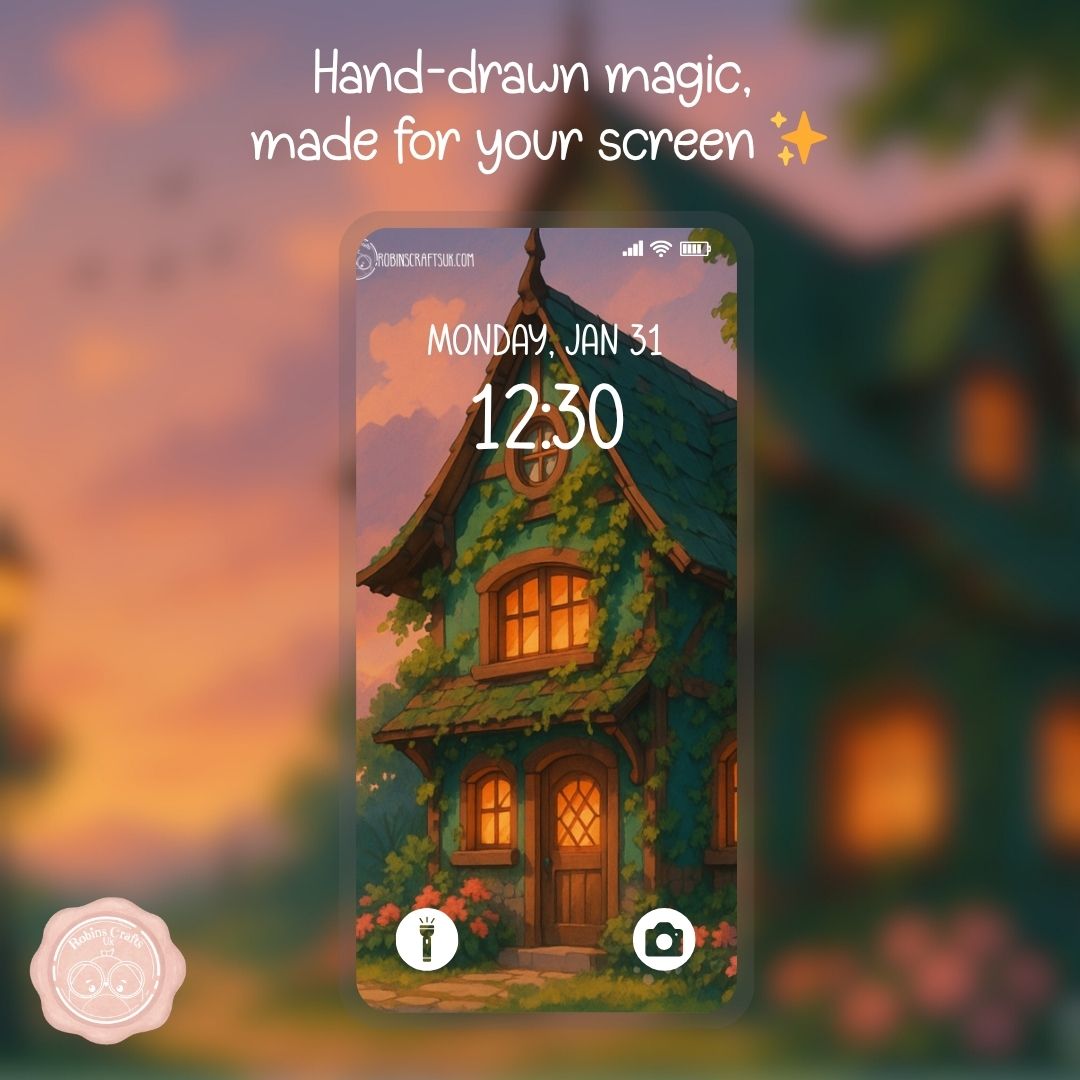 Evening at Ivy House wallpaper – illustrated Digital Wallpaper Download | Art wallpaper