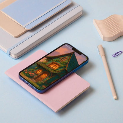 Evening at Ivy House wallpaper – illustrated Digital Wallpaper Download | Art wallpaper