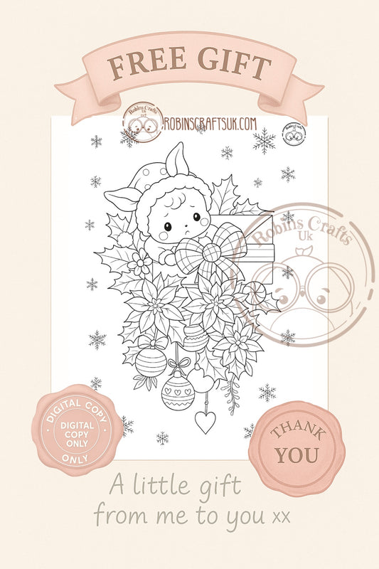 Winter gifts colouring page 21-11-25 freebie Friday