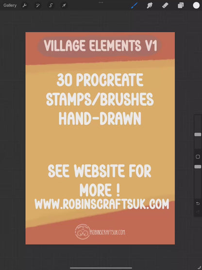 Village elements v1 stamps - procreate stamps/brushes - digital use only - procreate