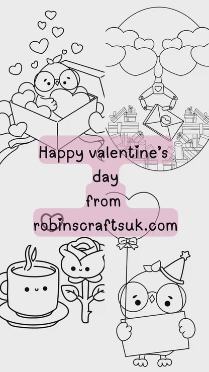 Valentines day colouring page