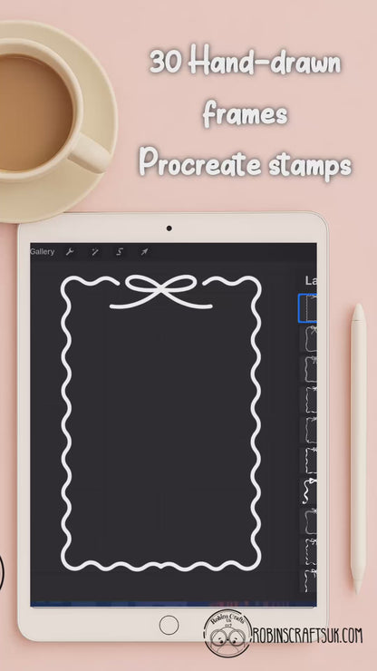 Hand-drawn frames - procreate stamps/brushes - digital use only - procreate