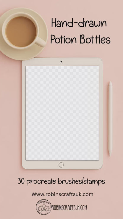 Potion Bottles stamps -30 stamps - kawaii - procreate stamps/brushes - digital use only - procreate