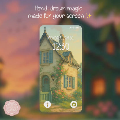 Morning at Willow Street wallpaper – illustrated Digital Wallpaper Download | Art wallpaper